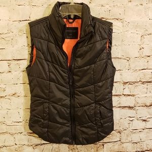 Aeropostale Black Quilted Puffer Vest Pink Lining XS